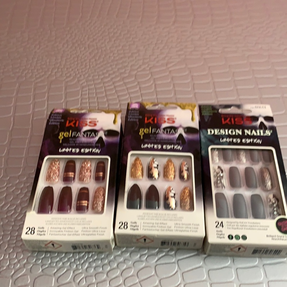 Kiss false nails with glue $3/$23 or $8 each